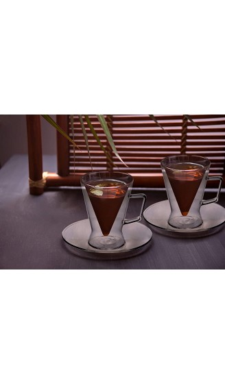Spikey 2X 70ml doppelwandige Spitzglas-Tassen konisch mit Henkel u. Untersetzer für Ihren ganz besonderen Espresso geschütztes Marken-Design R by FeelinoR - B01LYIDZE7N
