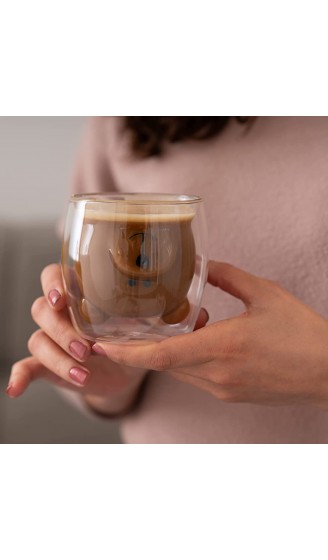 WUNDERGLAS Doppelwandiges Bären Glas 200ml Thermo Tasse für Tee Kaffee Cappuccino Latte Macchiato auch Kaltgetränke Kinder Tier Becher - B09V5P7KVLI