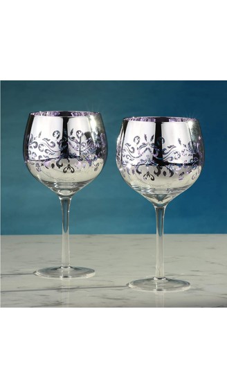 Artland 2er-Set filigrane Gin-Gläser Fliederfarbene galvanisierte Gläser verspiegelte Silberoberfläche verpacktes Gin-Geschenkset - B08YZ2TBK8K