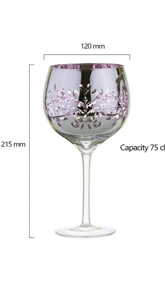 Artland 2er-Set filigrane Gin-Gläser Fliederfarbene galvanisierte Gläser verspiegelte Silberoberfläche verpacktes Gin-Geschenkset - B08YZ2TBK8K
