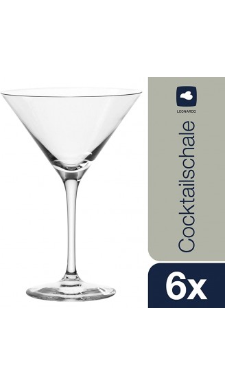 Leonardo Tivoli Cocktail-Schalen Cocktail-Glas mit Stiel spülmaschinenfeste Cocktail-Kelche 6er Set 260 ml 066397 - B07HBDQJB2U