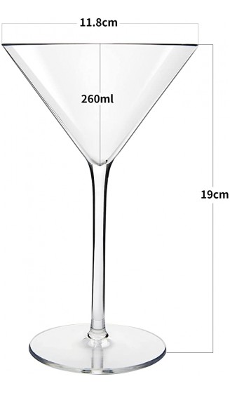 MICHLEY Unzerbrechliche Cocktailgläser Tritan-Kunststoff Cocktail-Glas mit Stiel Martini Margarita Mojito 260ml 2er Set - B08FJ1J2T2V