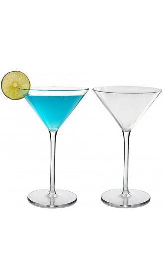 MICHLEY Unzerbrechliche Cocktailgläser Tritan-Kunststoff Cocktail-Glas mit Stiel Martini Margarita Mojito 260ml 2er Set - B08FJ1J2T2O