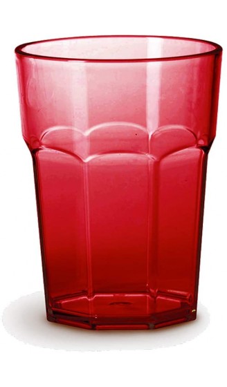 Omada Design Satz von Wassergläser aus Kunststoff Fassungsvermögen von 42,5 Cl. Sie sind ideal für Getränke oder Long Drinks Spülmaschinenfest Made in Italy Stapelbar Linea Unglassy Rot Farbe - B07PX2M4RF8