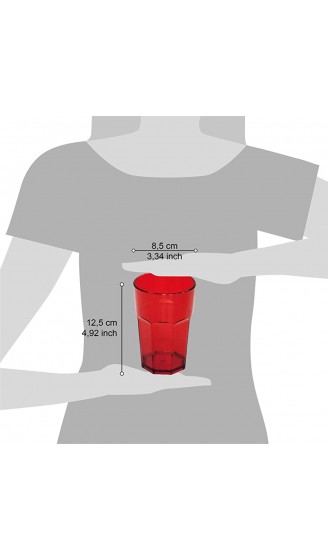 Omada Design Satz von Wassergläser aus Kunststoff Fassungsvermögen von 42,5 Cl. Sie sind ideal für Getränke oder Long Drinks Spülmaschinenfest Made in Italy Stapelbar Linea Unglassy Rot Farbe - B07PX2M4RF9
