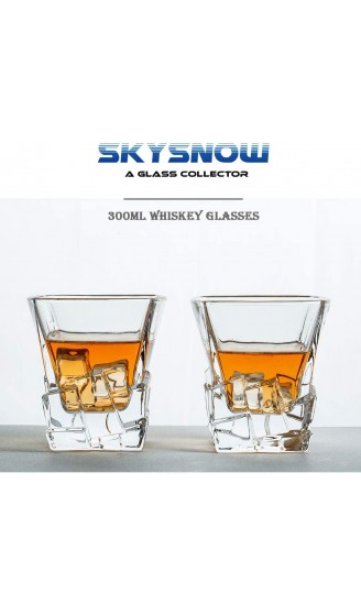 SkySnow® Whisky Gläser Glasbecher für Wein Cocktails Oder Saft Perfekte Einzigartige Bechergläser für Rum Baileys Vodka Gin Mixer 2er Set Whiskey Gläser - B08NT9S9LXR