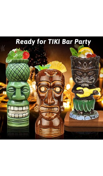 SuproBarware Tiki-Becher-Set 8-teiliges Cocktailgläser-Set Bunte Keramik-Cocktailbecher Hawaiianische Party-Dekoration für exotische Partys - B09TDTFKD8O
