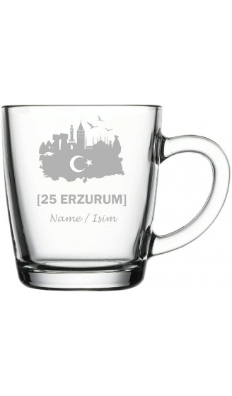 Türkische Teegläser Cay Bardagi türkischer Tee Glas mit Name isimli Hediye Teeglas Graviert mit Namen 25 Erzurum - B093CC51WRO