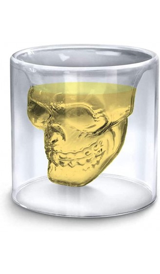 Webao Totenkopf Whiskey Gläser Kristall Doppelwandige Wein Vodka Glas Cocktailglas 250ml - B09CHCXBVME