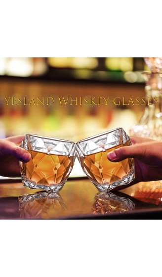 Yesland 6er Set Whisky Gläser 300 ml Kristall Gläser Whiskyglas Kristallglas Whiskybecher für Männer Scotch Lovers Wassergläser Rumgläser für Cocktail Gin Bourbon Bar Spülmaschinenfest - B09KBCF92JT