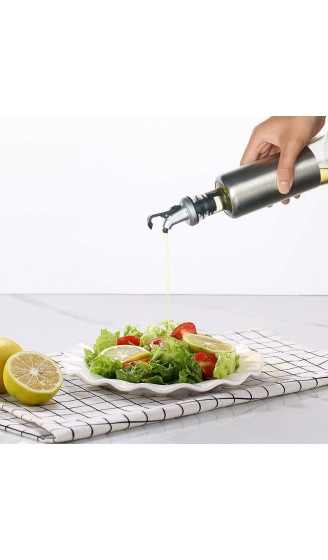 FARI Edelstahl Olivenölspender Flasche 300ml Glasspeiseöl & Essigcreme für Küche und Grill - B07RJLNHDQW