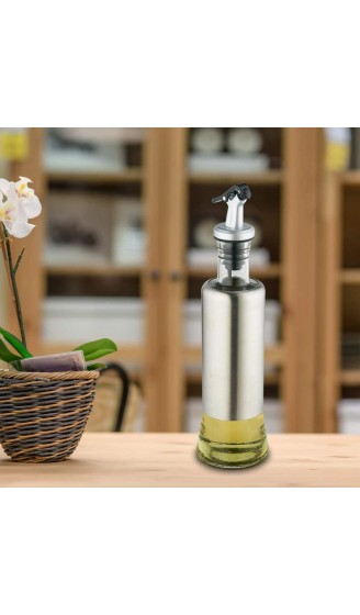 FARI Edelstahl Olivenölspender Flasche 300ml Glasspeiseöl & Essigcreme für Küche und Grill - B07RJLNHDQW