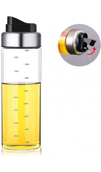 Fari Olivenöl-450ml Spenderflaschen automatisches Öffnen und Schließen Öl-Topf bleifreies Glas für Kochen Öl und Essig - B085X8712FN