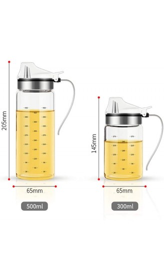 FARI Olivenöl-500 ml Spenderflaschen bleifreies Glas zum Kochen von Öl und Essig mit Griff für Küche und Grill - B085X8QJJ56