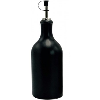 Ölflasche 500 ml Steingut schwarz mit Ausgießer Made in Germany - B0924H1F86X
