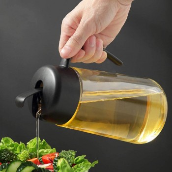 Ölspender-Flasche mit automatischer Kappe tropffreier und auslaufsicherer Ausguss rutschfester Griff für Küche und Kochen 1 l - B089NMB32Y3
