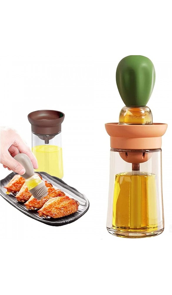 Ölsprüher Ölspenderflasche Olivenöl- und Essigglasflasche mit Pinsel Gewürzflaschen 2 in 1 zum Backen in der Küche BBQ Grill Truthahn Backgebäck Blue - B09QM82MG4R
