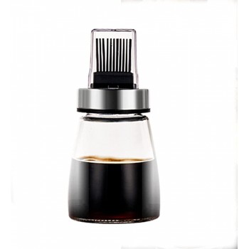 RoseFlower Ölpinsel Flasche 160ML Silikon-Ölflasche mit Pinsel Tragbare Grillölbürste Kochen Dessert Backen Pfannkuchen Werkzeug Olivenöl Honig Essig Salat Würzpinsel #1 - B0995TYYVTA