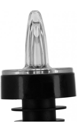Westmark 4 Spirituosen-Ausgießer für Flaschen Dosierer mit Luftröhrchen mit Deko-Ring Kunststoffkorken Jet-Pour Transparent Schwarz 4122248G - B00D0KTRL05