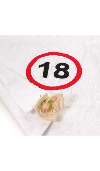 Abc Casa Geschenk zum 18 Geburtstag Handtuch mit aufgesticktem Verkehrszeichen für Jungen nützliches 18 Jahre Geburtstagsgeschenk Eine praktische 18 jähriges Jubiläum Geschenkidee - B089111ZS9G
