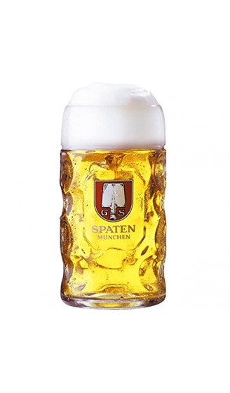 Bavariashop Spaten Masskrug 1,0 Liter Sammelkrug Bierkrug Glas Maßkrug - B01N4OQFAZD