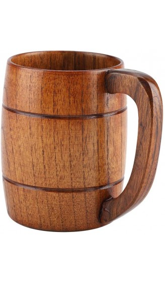 dfewf Naturholz-Bierbecher-Naturholz-Bierbecher Retro Große Kapazität Tee Wasser Klassischer Holz-Trinkbecher mit Griff - B09TN4RZ83M