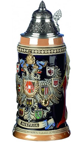 King Bierkrug Austria Wappenreliefseidel Seidel 0,75 Liter Bierseidel - B008ZZYJ0YO