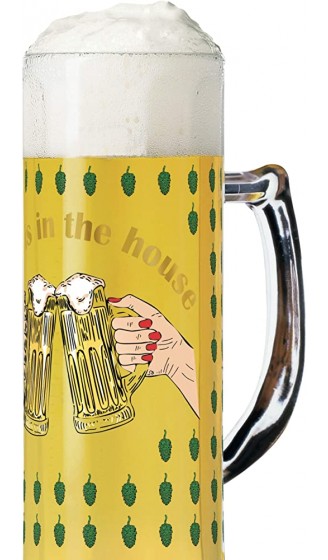 RITZENHOFF Seidel Bierkrug 0,5 l von Sven Dogs aus Kristallglas 500 ml mit fünf Bierdeckeln - B07NZ15M193