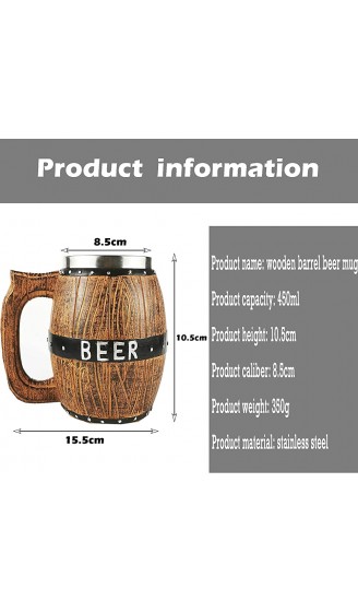SZDN Personalisierter Bierkrug Kaffeetasse Der Innenbecher besteht aus Edelstahl und der Außenbecher besteht aus hochwertigem Harz Robust Langlebig 450ML Einzigartiges Geschenk - B09P639JKWT
