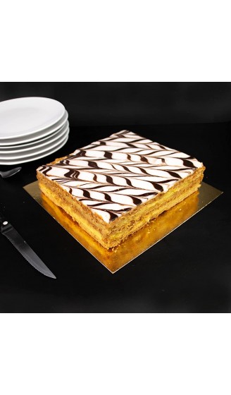Ein Set von 10 quadratischen Stützen in Farbkarton für Kuchen und Auswahl der Abmessungen gold schwarz 32 cm - B07RY9P3QGN