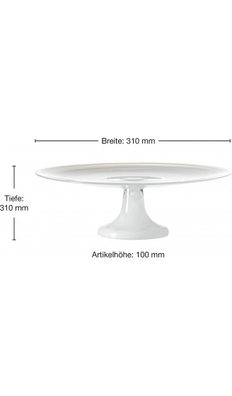 LEONARDO HOME Alabastro Torten-Platte Torten-Teller mit Fuß Glas-Platte für Torten u. Kuchen in Weiß Ø 310 mm 031197 - B06Y5S25WFI