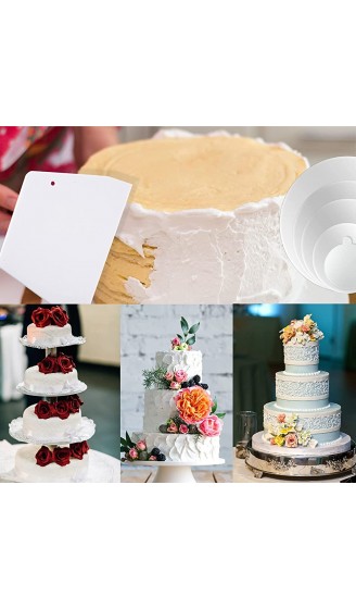 QUACOWW Rund Cake Boards 5 Stück runde Kuchenbretter Tortenplatte Kuchenteller Durchmesser 30 25 20,16 8cm für gestapelte Torten zum Dekorieren von Hochzeits-Geburtstags-Kuchen - B099NJ4H8LX