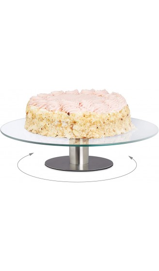 Relaxdays Tortenplatte drehbar Standfuß Kuchenplatte zum Dekorieren Torten Drehteller für Kuchen Ø 30cm transparent - B077N7D3HG3