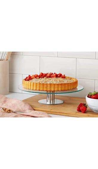 Relaxdays Tortenplatte drehbar Standfuß Kuchenplatte zum Dekorieren Torten Drehteller für Kuchen Ø 30cm transparent - B077N7D3HG3