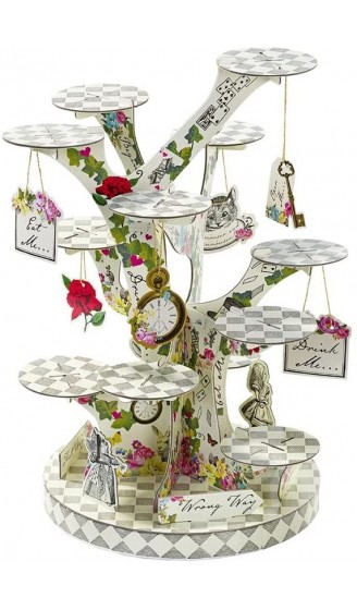 Talking Tables Alice in Wonderland Cupcake Stand Centrepiece Mad Hatter Tea Party Paper Mixed Colours Height 59cm 23" - B01AWJ41M61