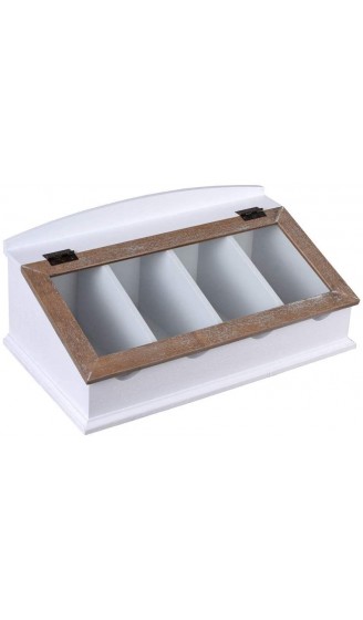 Besteckkiste Weiss Besteckkasten mit Glasdeckel Holzbox Besteckaufbewahrung HMA33 Palazzo Exklusiv - B0052S5LB8Y