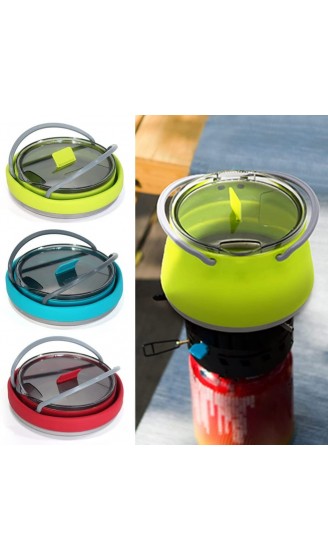 Dampfgarer Rote und grüne Reisen im Freien mit tragbarer Heizung Tee-Kaffee-Reis-Kocher leichter Silikon-Faltkessel mit Griff Color : C Size : 15 * 15 * 9.5cm - B09Y48PN7XH