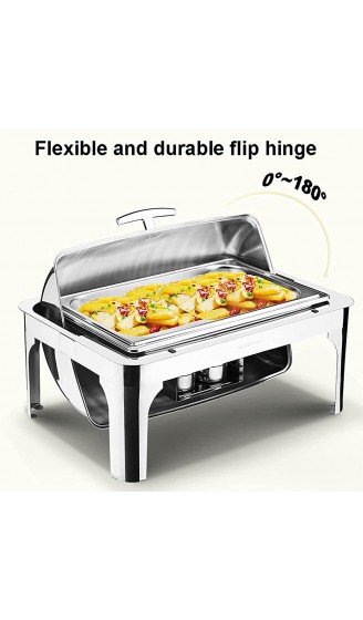 Milisome World Kommerzieller Aufsatz-speisenwärmer Buffet-tischserver Chafing Dish Buffet-Set Rolltop Chaffing Dishes Edelstahl-buffetwärmer-Set - B09WQYDZNTE