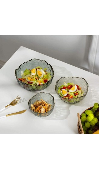 3 Stück Glasschale Rund Salatschüssel Dessertschalen Glasschüssel Set mit goldenem Rand Aus bleifreiem Glas verwendet für Salate Obst und Desserts - B092LHG3TQR