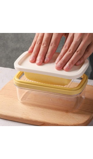Butter Box Plastik Butter Dish Butter Keeper mit Deckel und Cutter Slicer Butter Box Cheese Keeper für Kühlschrank - B08TX24FMSM