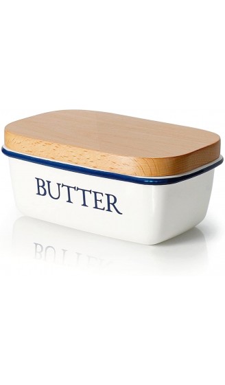 Butterdose Multi-Funktion Emaille Butter Boot mit Deckel weiß von SveBake - B01BWBTZU6Q