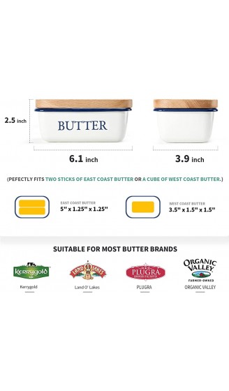 Butterdose Multi-Funktion Emaille Butter Boot mit Deckel weiß von SveBake - B01BWBTZU6A