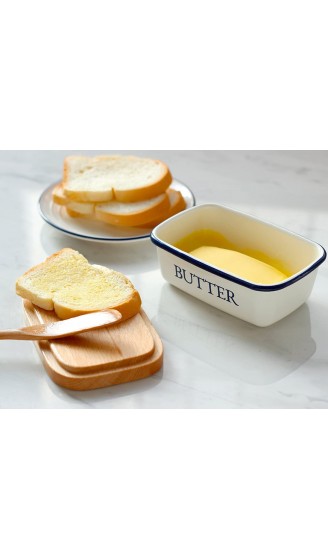 Butterdose Multi-Funktion Emaille Butter Boot mit Deckel weiß von SveBake - B01BWBTZU6A