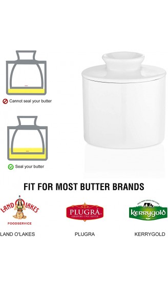 Butterdose porzellan LOVECASA runder Butterbehälter Französische Butterdose-frische und weiche Butter WEISS - B081ZVYSBCU