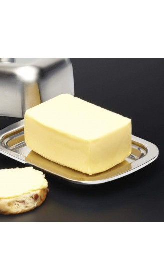KitchenCraft Butterdose Edelstahl Dose zur Aufbewahrung von Butter Butterglocke Butterbehälter Betterschale mit Deckel für 250 g Butter 19,5 x 10 x 8 cm - B0001IWWV6T