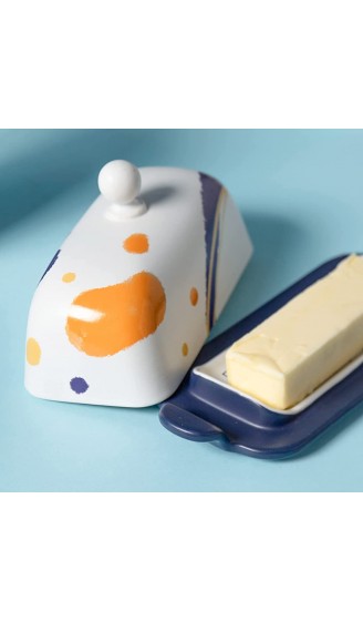 LIFVER Butterdose mit Deckel Butterdose Keramik französische butterdose wassergekühlt 8,7 Zoll Dekoratives Porzellan für Geschenke oder Feiertage weiß - B09MVJC1Q79