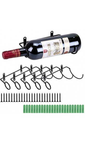 BSTKEY Weinflaschenhalter zur Wandmontage Eisen für Rotwein Getränke Likörflaschen Metallhalterung zum Aufhängen 6 Stück Flaschenmund nach links - B07T131RNBK