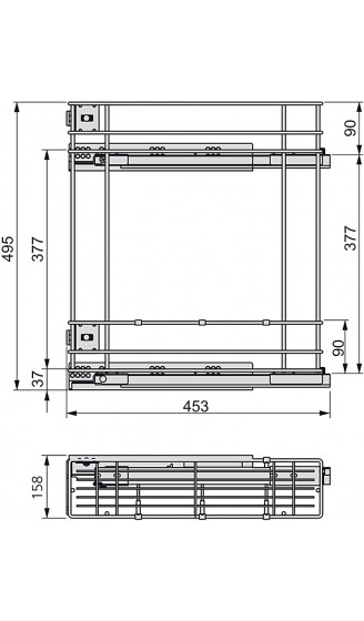 Emuca 8354111 Ausziehbare Schiebetür mit Dämpfung für Küchenschrank 200mm aus verchromtem Stahl - B07253CBFXH