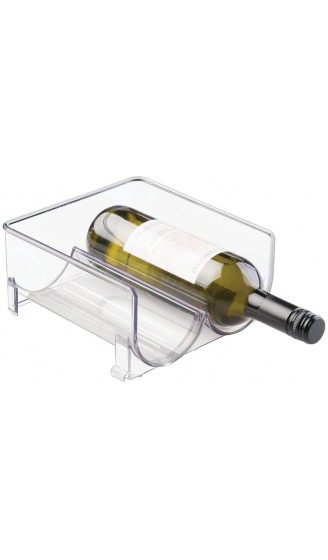 InterDesign Fridge Freeze Binz Weinregal für 2 Flaschen stapelbarer Flaschenhalter aus Kunststoff durchsichtig Transparent - B007A72Z90W