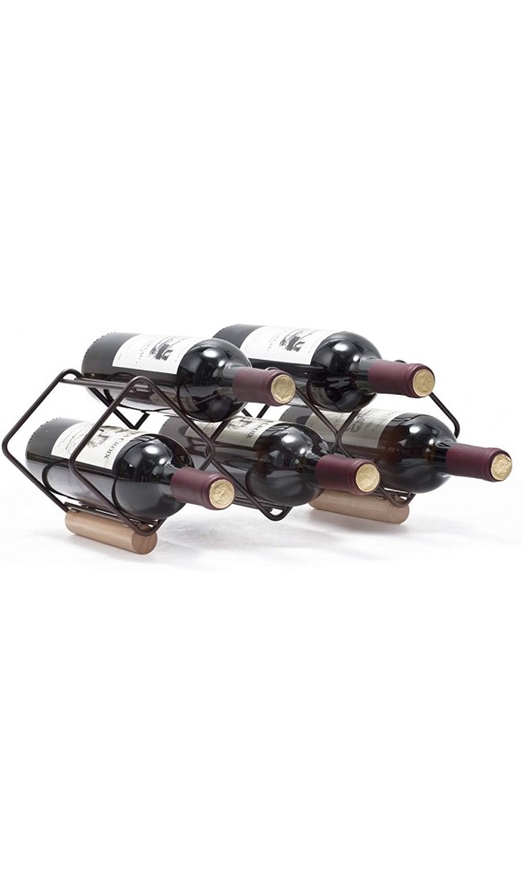 Kingrack Weinregal stapelbar horizontaler Weinflaschenhalter Metall-Kupfer-Weinhalter freistehend Tisch-Weinregal für 5 Flaschen fertig montiert einfach anzubringen - B07X3Z9DYDV
